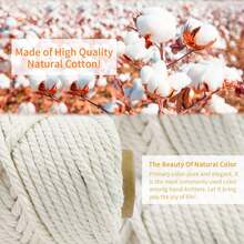 2/10/100m Natural Cotton Braided Rope, Twisted Cord, Weaving Craft, DIY Home Textile, Christmas Party Decor - White - View 7
