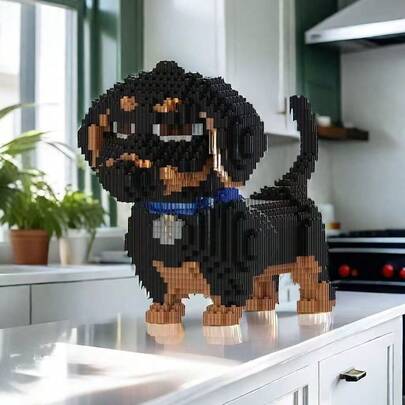 Bộ xếp hình 3D hình chó Dachshund dễ thương 4509 chi tiết - Bộ lắp ráp mô hình DIY tinh tế, thích hợp làm quà tặng sinh nhật và ngày lễ