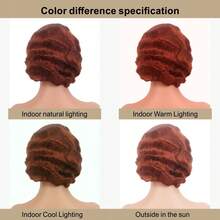 1920er Jahre Retro Flapper Perücke, 20er Jahre kurze wellige lockige Perücke, Weihnachtsparty, braun schwarz & glänzend goldenes synthetisches Haar Perücke, Damen Tagesparty, Halloween, Silvester Kostüm, Anime Cosplay, REEWES - Verschiedenfarbig - Übersicht 6