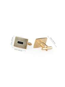 1 Pair Classic Black Enamel Gold/Silver Plated Cufflinks For Men