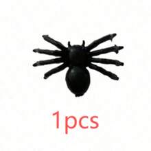 100 Pieces - Black Simulated Spiders, Realistic Plastic Spider Decorations For Halloween Decoration, Black Scary Prank Spiders For Halloween Party Decoration, Small Spider Accessories, Halloween Spiders Indoor And Outdoor Party Decoration, Garden Decoration, Room & Home Decoration, Halloween Toy Accessories, Autumn Decoration