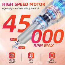 45000RPM Electric Nail Drill Machine With LCD Display Rechargeable Nail Sander For Gel Nails Polishing For Home Manicure Salon