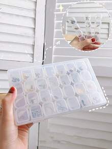 1pc Transparent Divided Storage Box, Clear Jewelry Box For Nail Art Tools, Small Items Storage, Rings, Earrings, Necklaces, Electronic Components, Multi-Functional DIY Storage Box, Anti-Oxidation, Detachable And Adjustable Compartments, Suitable For Jewelry, Diamond Painting, DIY Crafts, Small Items, Earrings, Necklaces, Rings, Earrings, Earrings - Multicolor - View 14