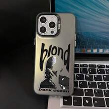 Funda para for  con la imagen de Frank Sinatra en tono rubio, compatible con los modelos 17, 16E, 16, 15, 14, 13, 12, 11 Mini, Pro, Max, Air, X, XR, XSMAX, 8, 7 Plus.Protección anticaídas con cubierta trasera esmerilada. - Negro - Ver 5