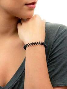 20 件女士高弹力螺旋发圈，不起皱不凹陷，不伤发，采用柔韧耐用的塑料制成，非常适合日常使用，马尾辫夹，发圈，发胶，发圈，发绳，弹力发圈，美容 - 彩色 - 查看 4