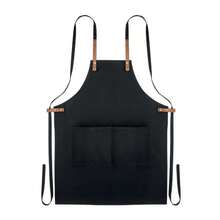 Nagpur Colour Cotton Apron (Black) - Coffee Brown - View 1