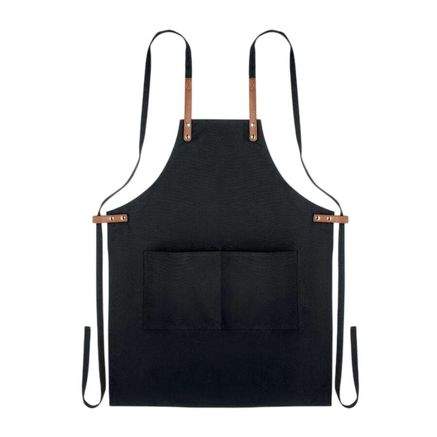 Nagpur Colour Cotton Apron (Black) - Coffee Brown - View 1