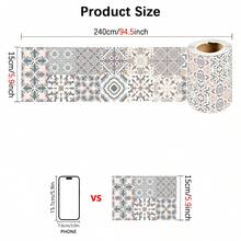 1PC Self-Adhesive Wall Sticker, Bohemian Floral Pattern Peel And Stick Wallpaper, Suitable For Kitchen, Living Room, Bathroom, Bedroom, Home Decor, Wall Decor, Waistline, Skirting, Border Decor - Multicolor - View 13