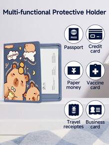Capybara Cartoon Pattern Id Card Bag, Multiple Colors Are Available, Fashionable And Individual, Ultra-Thin, Lightweight And Portable, Suitable For Storing ID Cards/Passport/Driver's Licenses/Bank Cards/Credit Cards/Shopping Card, Can Be Used As A Gift For Birthdays, Anniversaries, Valentine's Day, Christmas, New Year And Other Festivals, Given To Family Members, Lovers, Friends And Elders
