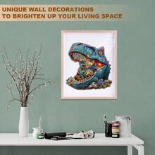 Fantasy Dinosaurs - Wooden Puzzle, Asymmetrical Animal Shaped Wooden Jigsaw Puzzle Toy, Unique Party Game Gift, Decorative Art Painting, Tabletop Magic Puzzle, Unique Children's Educational Puzzle, Holiday Gift, Adult Wooden Puzzle, Christmas Gift, Back To School Gift, Birthday Gift (2D Puzzle) - Multicolor - View 10