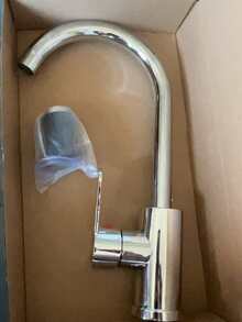 Grifo de cocina de arco alto con giro de 360°, apto para entornos comerciales/residenciales de uso intensivo - Caño de arco alto, diseño de rotación de 360°, control de agua fría y caliente de doble manija, estructura antisalpicaduras, incluye manguera de suministro de 60 cm, fácil instalación, material de acero inoxidable duradero, no apto para agua potable, grifo de cocina moderno para el hogar, estilo rústico, accesorios de automoción