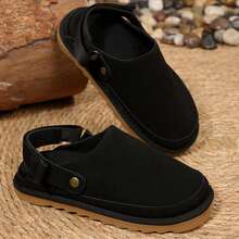 Fashion Clogs Slippers Casual Non Slip Sandals Adjustable Comfort Mules For Women Flat Shoes Outdoor Walking Travel Summer - 黑色 - 查看 2