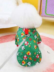 1 Stück Weihnachts-Muster Warmer Haustier-Sweatshirt, geeignet für Katzen und Hunde, kann zu Weihnachten getragen werden