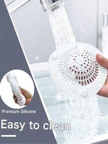 1pc White Silicone Hair Catcher For Shower/Bathtub DrainDrain Strainer With Sucker - Catches Hair & Prevents ClogsHome Solution For Bathroom Sink & Kitchen TubEasy-Install Drain Cover - Durable Silicone MaterialIdeal For Daily Hair Trap & Smooth Water Drainage - 隨機 - 查看 2