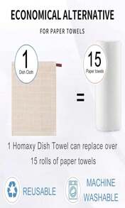 Toallas de cocina de 100% algodón Terry (negro, 33 x 71 cm) de Homaxy, con diseño a cuadros, suaves y súper absorbentes, paquete de 4 - ColorA - Ver 6
