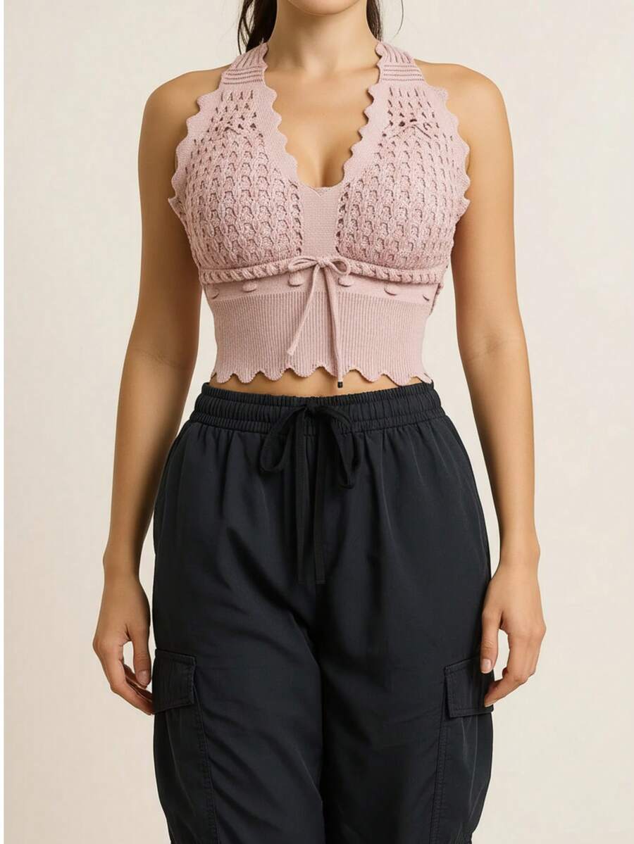 Women's Cropped Blouse In Modal Knitwear - Stylish And Versatile Top For Summer | Fashion Launch - Cream - View 1