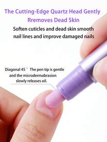 三合一角质层油笔角质层推杆指甲笔死皮角质层去除笔滋润倒刺指甲油笔带陶瓷笔尖用于指甲护理指甲用品