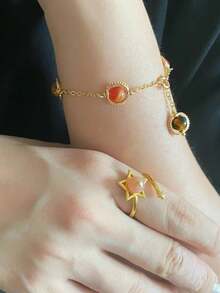 Pulsera de piedras preciosas hecha a mano para el signo zodiacal Leo, 12 piedras de nacimiento del zodíaco, cornalina, piedra del sol, ojo de tigre, ágata roja, citrino, joyería zodiacal natural, cumpleaños