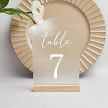10/20/30pcs/Set, Wedding Table Numbers, Arch Frosted Acrylic Table Numbers, Modern Minimalist Table Numbers, Plexiglass Table Numbers For Wedding Reception, Wedding Signs, Table Signs, Wedding Table Decor
