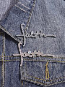 1pc Fashionable Letter Faith Cross Brooch, Unisex Pin For Clothing, Bags And Accessories Pins(Without Box) - Brooch - View 10