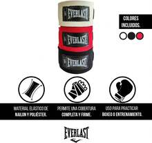Paquete de 3 Vendas para Boxeo y Artes Marciales, Comodidad y  Transpirable, Algodón con  para Ajuste , Ideal para Entrenamiento y Protección de Mu?ecas y Nudillos - negro - Ver 3