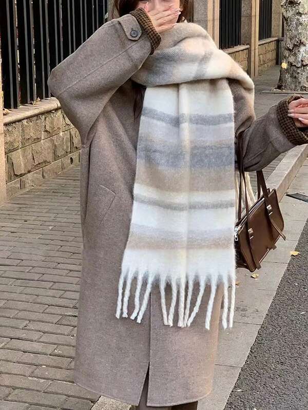 1pc Small Plaid Scarf, Soft & Warm For Autumn/Winter