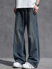 American High Street Men's Jeans Spring And Autumn 2025 New Fashion Straight Leg Workwear Curved Knife Pants