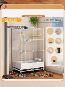 1 Stück hochwertige Vogelkäfig Kombination, großer spritzwassergeschützter Vogelkäfig, Vogelhaus, Vogelfütterungsassistent, für Papageien, Aras, Häherlinge, große Lachdrosseln, Zebrafinken, Perlhühner und verschiedene kleine Vögel, luxuriöse Landschaftsgestaltung Villa, Haus, Weihnachtsgeschenk für Vogelfreunde, mit beweglichen Richtungsrädern, verschiedene Größen erhältlich