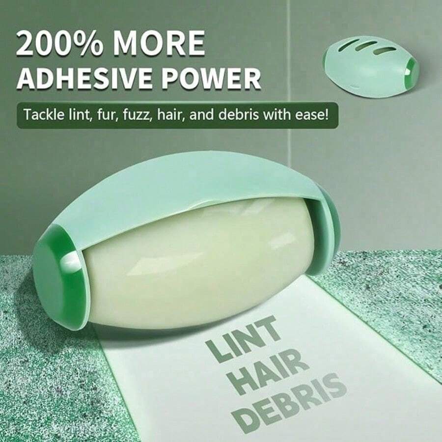 1pcs Reusable Lint Roller For Pet Hair – Extra Sticky, Portable & Washable For Home And Travel - màu xanh lá - Xem 1