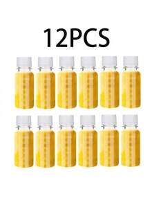 12/6/1pc/2oz Plastic Bottle With Cap, Ginger Bottle, Mini Clear Plastic Bottle With Cap, Juice Dropper, Reusable Empty Bottle, Travel Accessories (Black + White) - Black - View 15