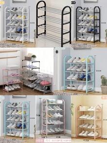 1pc 4-Tier Shoe Rack Organizer For Wardrobes, Stainless Steel, Shoe Rack For Front Entryways And Hallways, Floor Shoe Rack Cabinet Is Easy To Install And Saves Space, Freestanding Shoe Rack,Small Bedroom Shoe Rack . - Multicolor - View 12