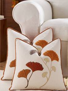 1/2 Vỏ gối thêu hình lá mùa thu 18x18, Vỏ gối trang trí hình lá mùa thu, Đồ trang trí nhà nông thôn mùa thu, Vỏ gối trang trí ghế sofa - Nhiều màu - Xem 8