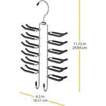 Percha Giratoria para Corbatas con Trabillas para Cinturón (Color Cromo/Negro), Soporte Giratorio para Corbatas y Cinturones, Organizador de Corbatas con Portacinturones (Cromo/Negro), Percha Rotativa para Accesorios de Vestir, Soporte Organizador para Corbatas y Cinturones (Cromo/Negro), Percha Giratoria con Trabillas para Cinturones, Soporte Rotativo para Corbatas (Cromo/Negro), Organizador Giratorio para Corbatas y Cinturones, Ideal para Closets y Armarios de Dormitorio, Percha de Accesorios Cromo/Negro para Corbatas y Cinturones - Negro - Ver 4