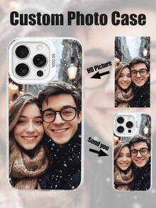 1pc Customized Photo DIY Design, Eternal And Fashionable. 1pc Eternal Customized Matte Black Wedding Lens Frame Phone Case, Suitable Compatible With Apple XR, 11, 13, 14, 15 And 16 Pro Max. It Is Clear, Fashionable, Colorful, Cute, Minimalist, And Perfectly Matches Your Phone. It Is A Unique Personalized Gift For Friends, Girlfriends And Mothers.