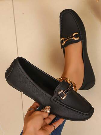 Women's Flat Slip-On Loafers, Casual & Comfortable Soft Bottom Moccasins, Soft Leather Nurse Shoes, Fashion Versatile Lightweight Mom Shoes