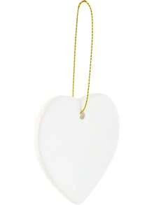 Adornos de cerámica en forma de corazón de porcelana esmaltada listos para pintar con colgador para árbol de Navidad y decoración de día festivo, paquete de 12 - Estrella - Ver 7