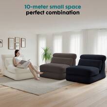 3-In-1 Convertible Sofa Bed - Foldable Floor Couch To Bed With Back Support, 550LBS Capacity, For Small Spaces, 3 Colors (Taupe/Black/White) - trắng - Xem 3