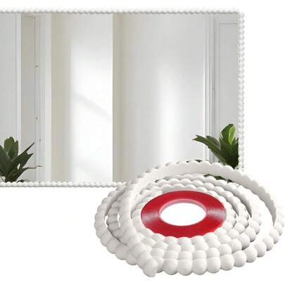 1 卷自粘可涂漆装饰胶带 - 无需胶水，可轻松粘贴于橱柜、镜子、墙壁、木板上 - 家居装饰、墙面装饰、装饰边、自粘装饰条，适合 DIY