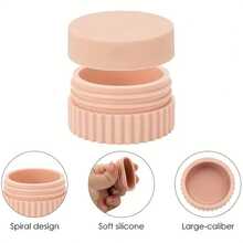 1/4pcs Silicone Dispensing Box Silicone Travel Can With Lid Silicone Cream Can Portable Travel Powder Box With Lid Cream Bottle Toiletries Small Travel Container For Body Hand Cream, Lotion Leak Proof Refillable Bottle Headdress Storage Box