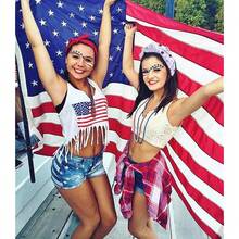 4th Of July Headband For Women American Flag Pearl Knottted Headband Fourth Of July Patriotic Head Band Red White And Blue Crystal Top Knot Hairband Party Favor Gift - 白色結頭帶A - 查看 6