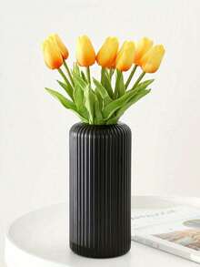 1 pièce Vase en plastique composite incassable, vase de table simple de 7,8 pouces de haut pour fleurs séchées, décoration de fleurs artificielles, décoration de maison, décoration de bureau, convient pour centres de table de mariage, décoration de pièce, vase à fleurs, vase en verre