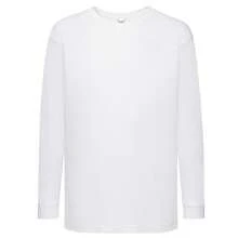 Fruit of the Loom Childrens/Kids Valueweight LongSleeved TShirt (White) - 白色 - 查看 1