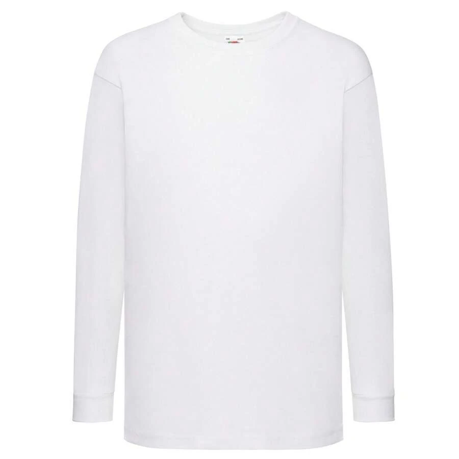 Fruit of the Loom Childrens/Kids Valueweight LongSleeved TShirt (White) - 白色 - 查看 1