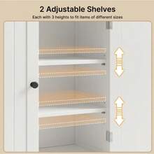 Bathroom Storage Cabinet With 2 Doors &Adjustable Shelves For Bathroom, Kitchen, Living Room