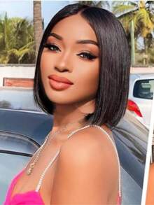 Eulisi 30 Inch Straight Lace Front Wigs 60% Human Hair 13x4 HD Transparent Lace Frontal Wigs Human Hair Pre Plucked With Baby Hair Natural Black Color,Short Straight Bob Wigs 8-14 Inch