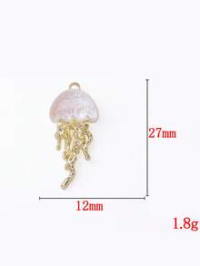 5pcs Liquid Jellyfish Alloy Pendant, Suitable For Unisex Hip-Hop Style Bracelets, Earrings, Necklaces, Bags, Keychains Decoration - Gold Bottom - View 7