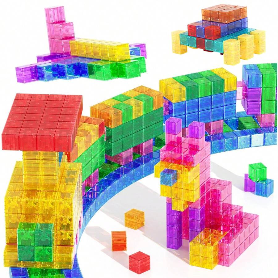 50/75/100Pcs Magnetic Cube Building Blocks, STEM Puzzle Toys, Essential Teaching Toy For Boys And Girls Aged 3 Years Old And Above, Stimulate Creativity And Brain Development - Multicolor - View 1