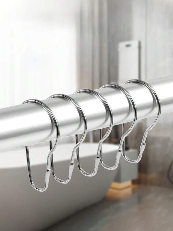 12/24/40pcsDecorative Gourd-Shaped Curtain Ring Hooks, Extended Metal Hooks, Sliding Hooks, Open-Ring Hooks, Shower Curtain Hooks - Bathroom Accessories