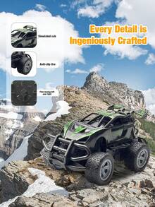Coche de juguete de carreras todoterreno con control remoto, adecuado para todo tipo de terreno, tamaño compacto, gran regalo para niños