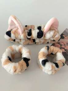3pcs Cute Plush Cat Ear Headband, Wristband & Sleeve Protector Set For Women, Autumn/Winter,Fall,Hair,Hair Accessories,Accessories,Hair Accessories For Women,Travel,Hair Accessories,Accessories Women,Hair Accessory,Hair Accessories Women,Hair Tools,Hair Stuff,Stuff,Beauty Accessories,Gifts,Travel,Gifts For Women,Hair Stuff,Stocking Stuffers